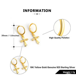jewellery gold cross earrings religious
