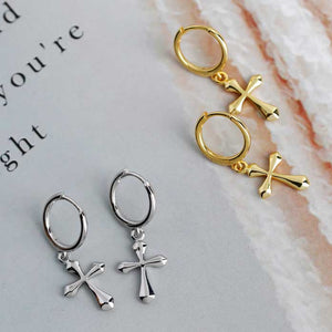 jewellery silver cross earrings religious