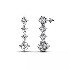 crystal silver bridal evening earrings for women