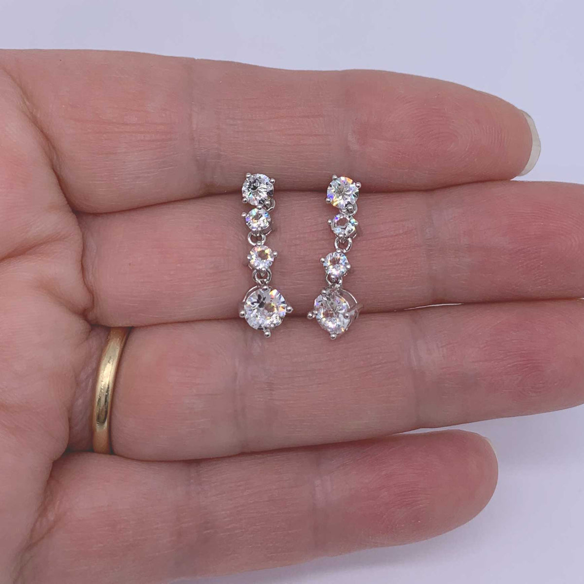 crystal silver bridal evening earrings for women
