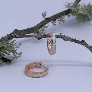 rose gold opal hoop earrings online