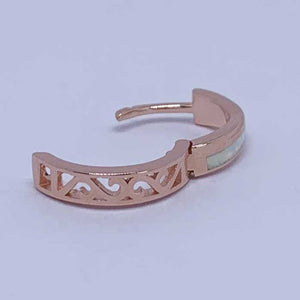 rose gold opal hoop earrings