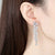silver long drop dangle bridal earrings