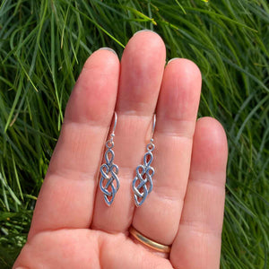 silver dangle drop earrings