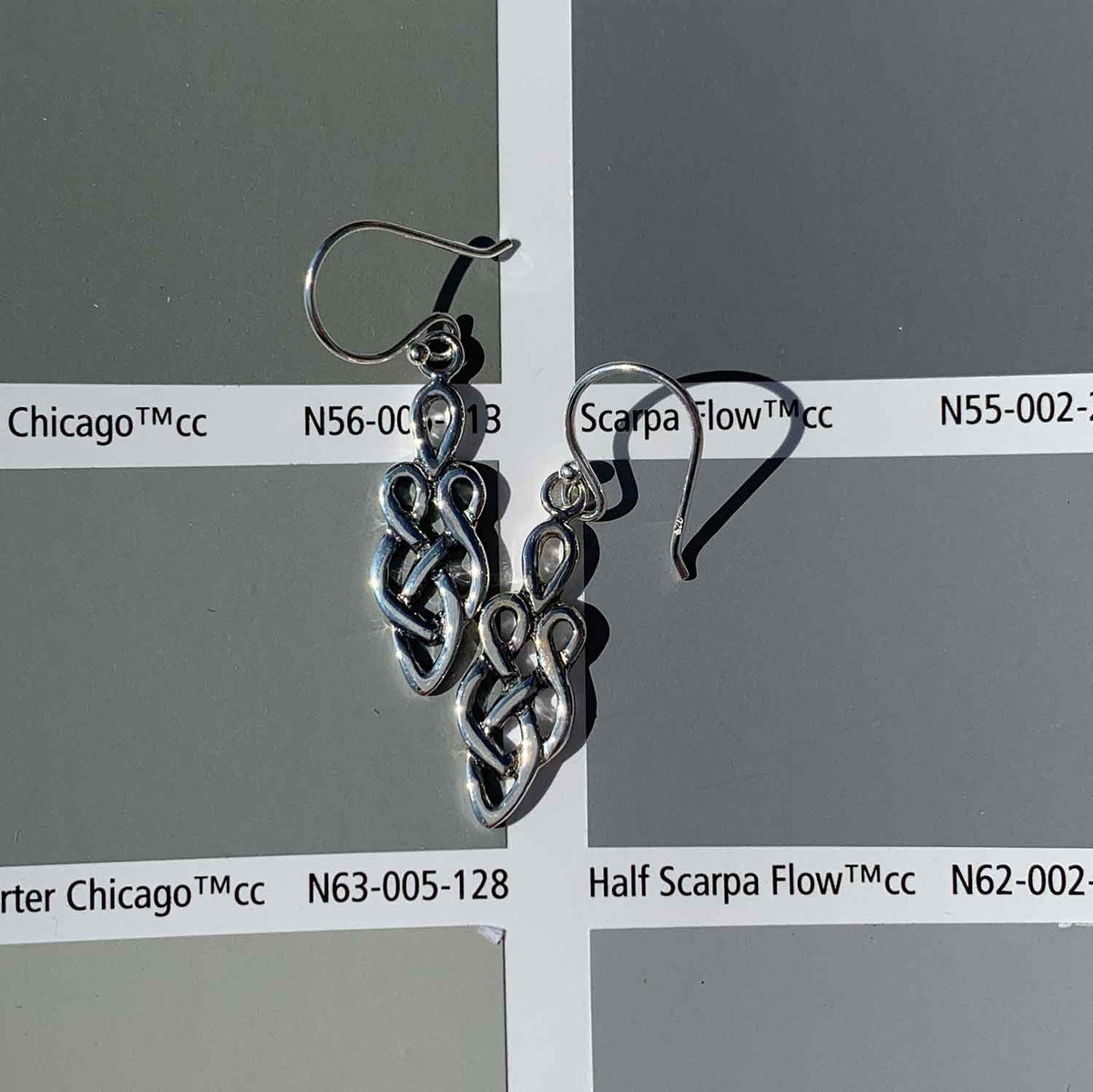 silver dangle drop earrings