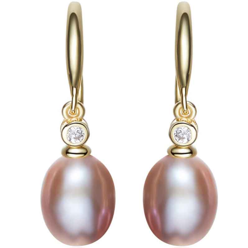 pearl crystal gold earrings