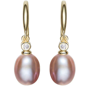 pearl crystal gold earrings