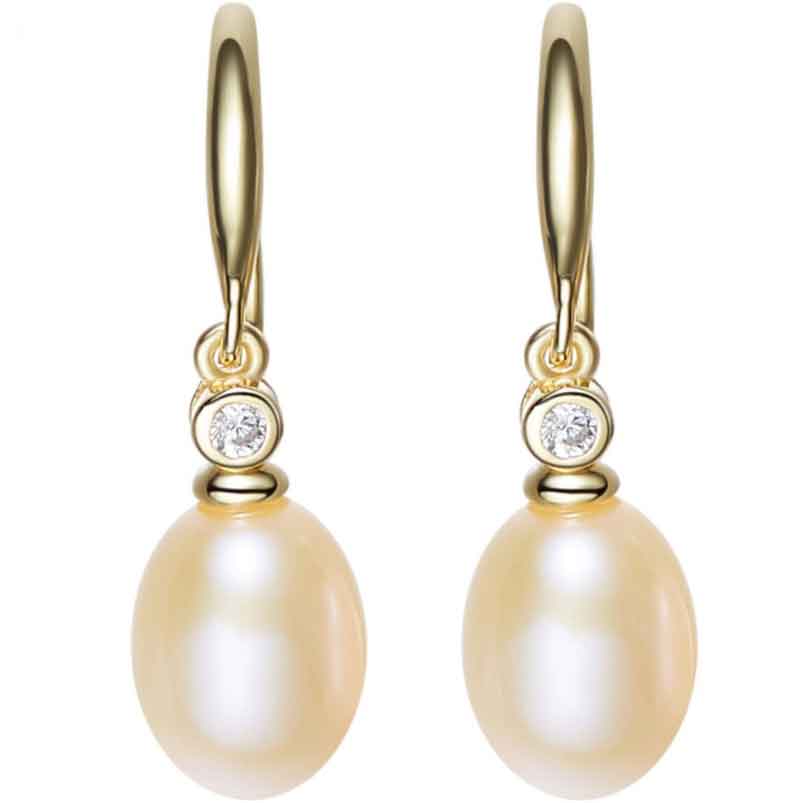 peach pearl gold earrings crystal buy jewellery nz
