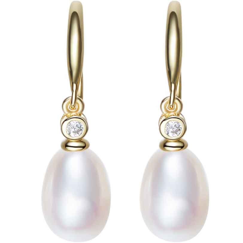 gold pearl earrings crystals for women