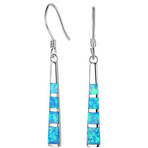 silver opal drop earrings