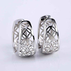 silver filigree huggie earrings