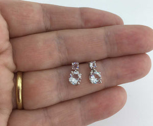 silver crystal dangle earrings bridal women