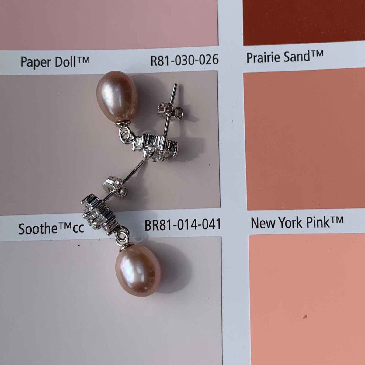 pearl silver drop earrings