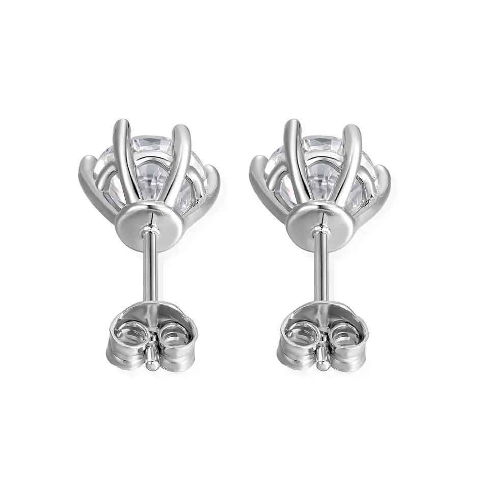 silver stud moissanite earrings bridal nz jewellery