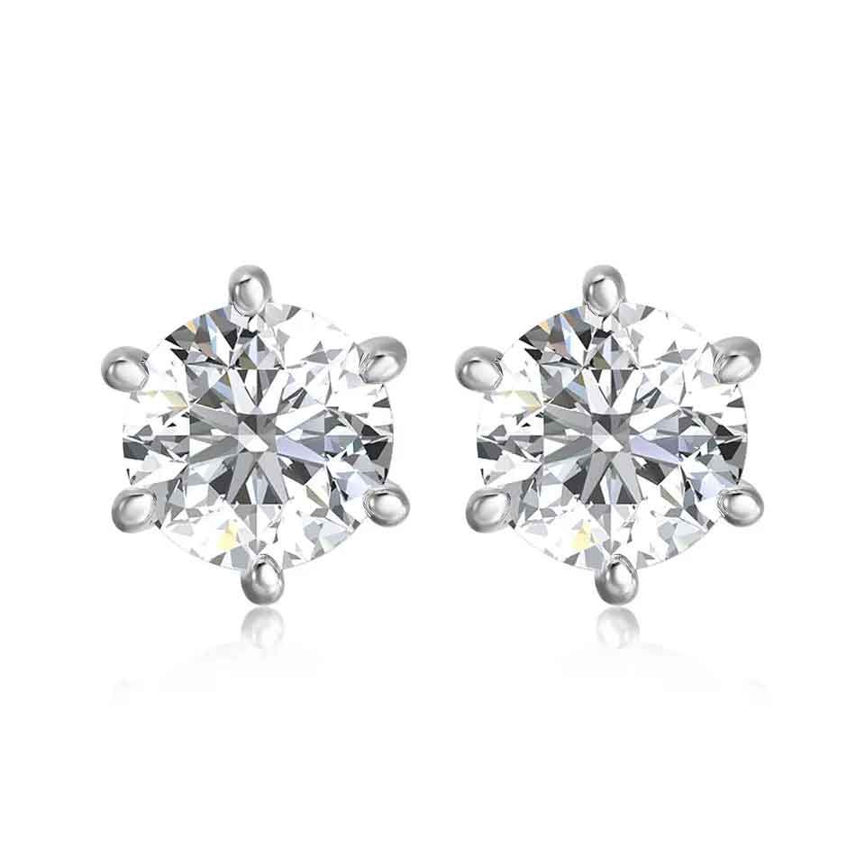silver stud moissanite earrings bridal nz jewellery