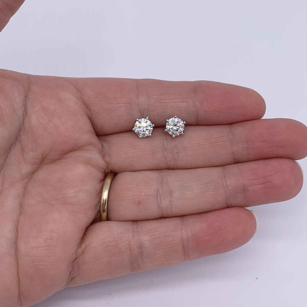 silver stud moissanite earrings bridal nz jewellery