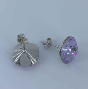 silver crystal stud earrings gifts for women