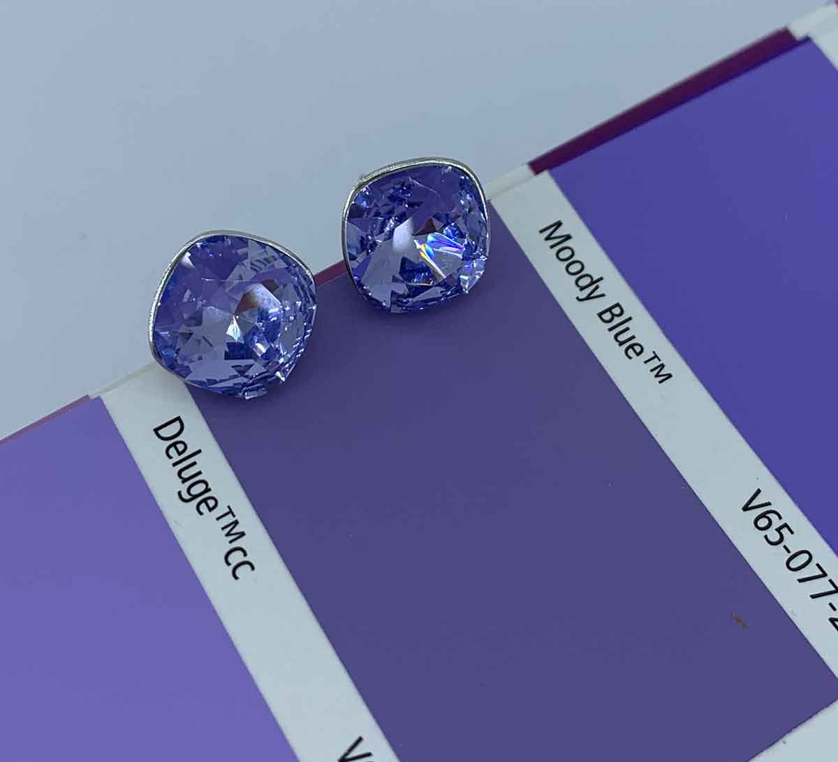 silver crystal stud earrings gifts for women