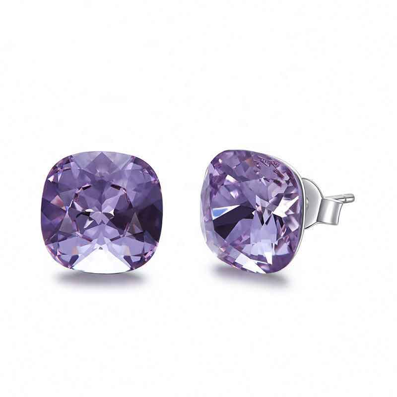silver crystal stud earrings gifts for women