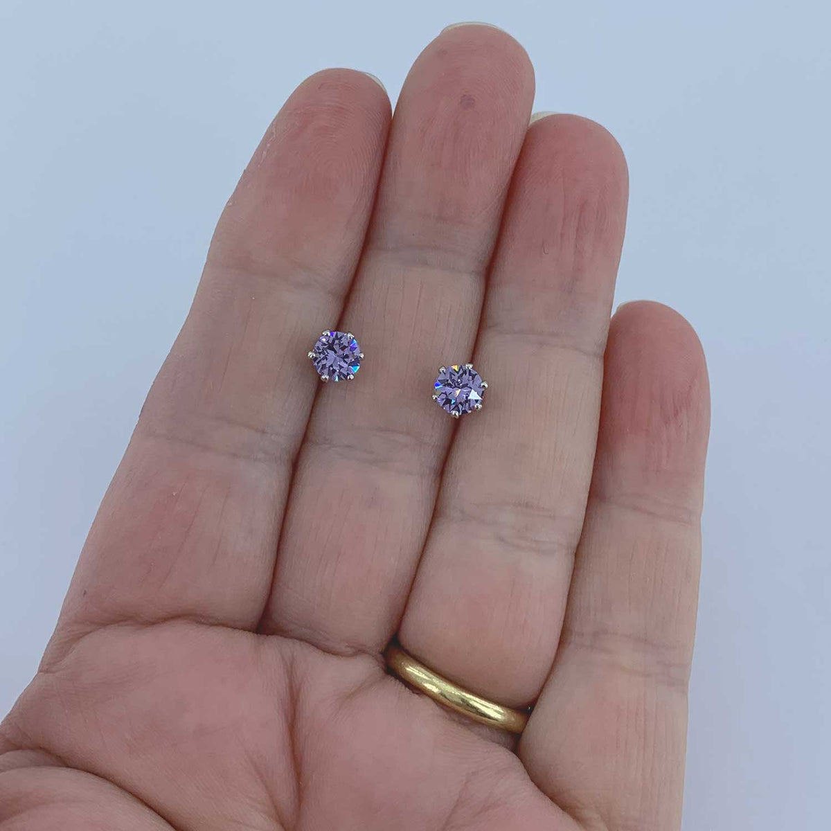 silver stud earrings alexandrite