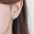 pink crystal silver daisy stud earrings