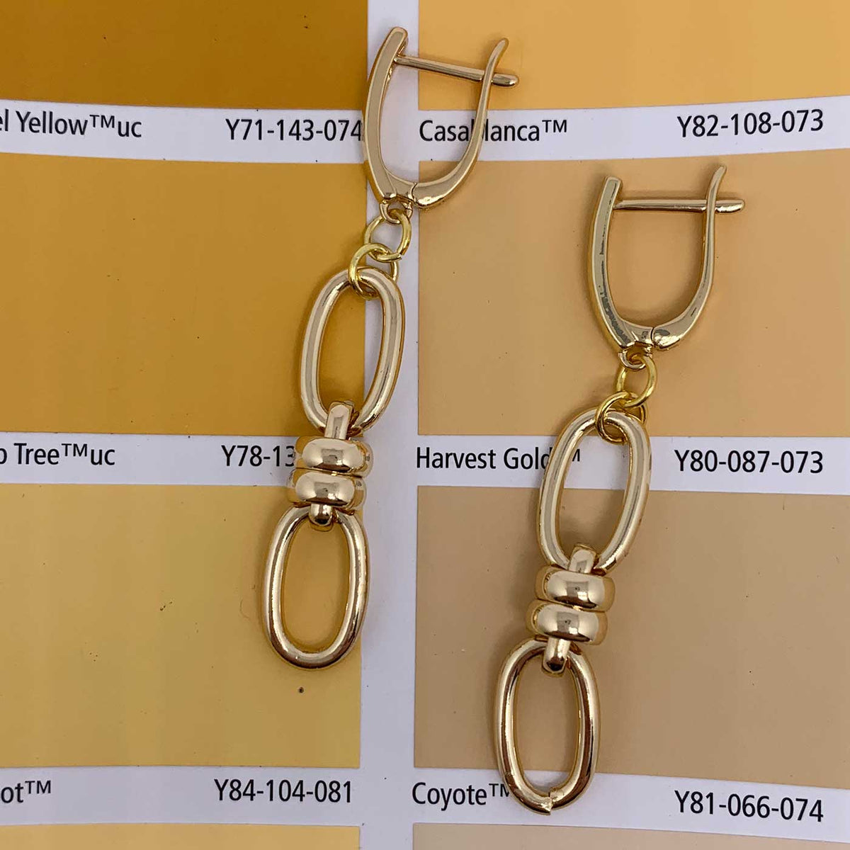 gold dangle chain earrings huggie jewellery