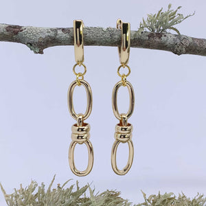 gold dangle chain earrings huggie jewellery