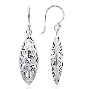 3d koru silver drop earring nz
