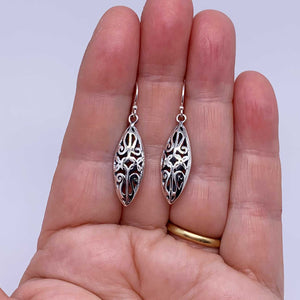 3d koru silver drop earring nz