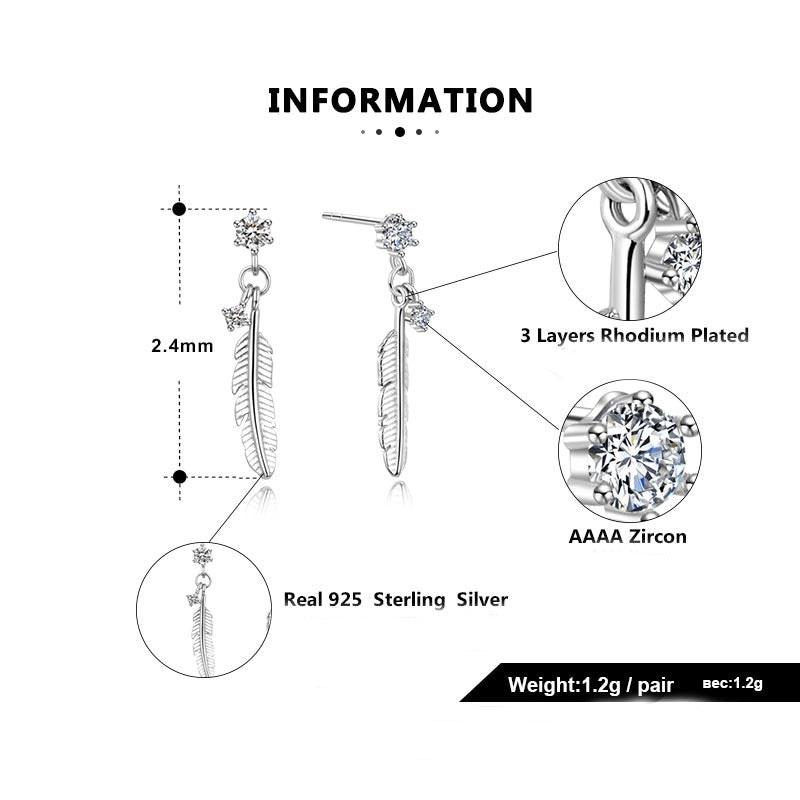 feather silver earring jewellery