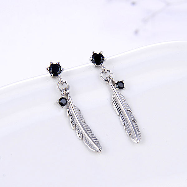 feather silver earring jewellery