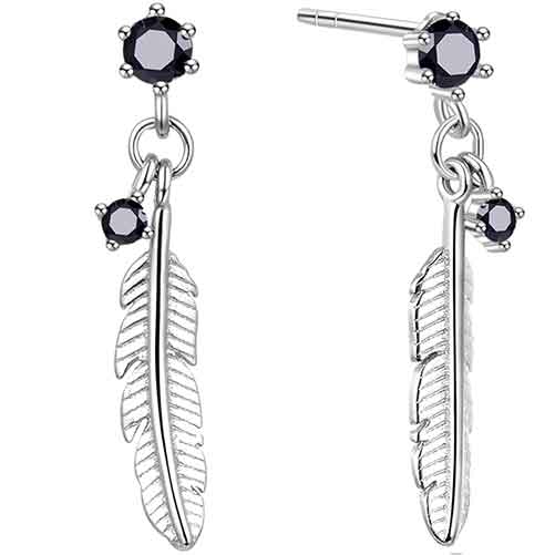 feather silver earring jewellery