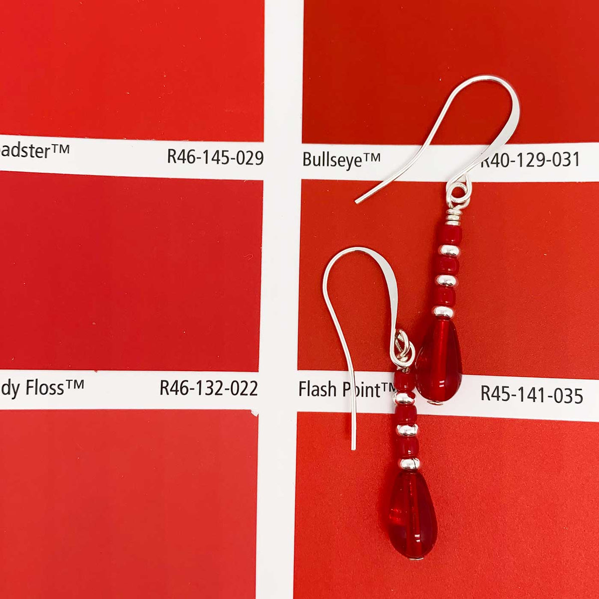 red silver drop earrings jewellery women nz