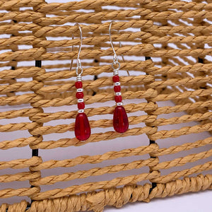 red silver drop earrings jewellery women nz