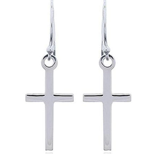 silver cross earrings religious jewellery
