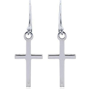 silver cross earrings religious jewellery
