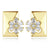 gold cz diamond flower stud earrings