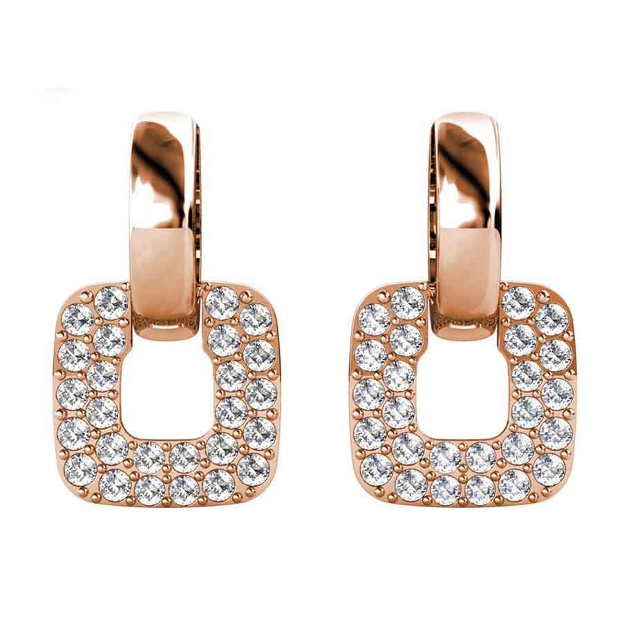rose gold huggie earrings crystal for women
