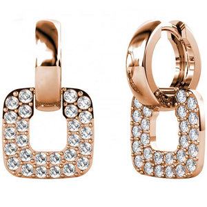 rose gold huggie earrings crystal for women