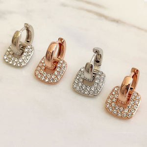 rose gold huggie earrings crystal for women