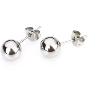 silver ball stud earrings for women