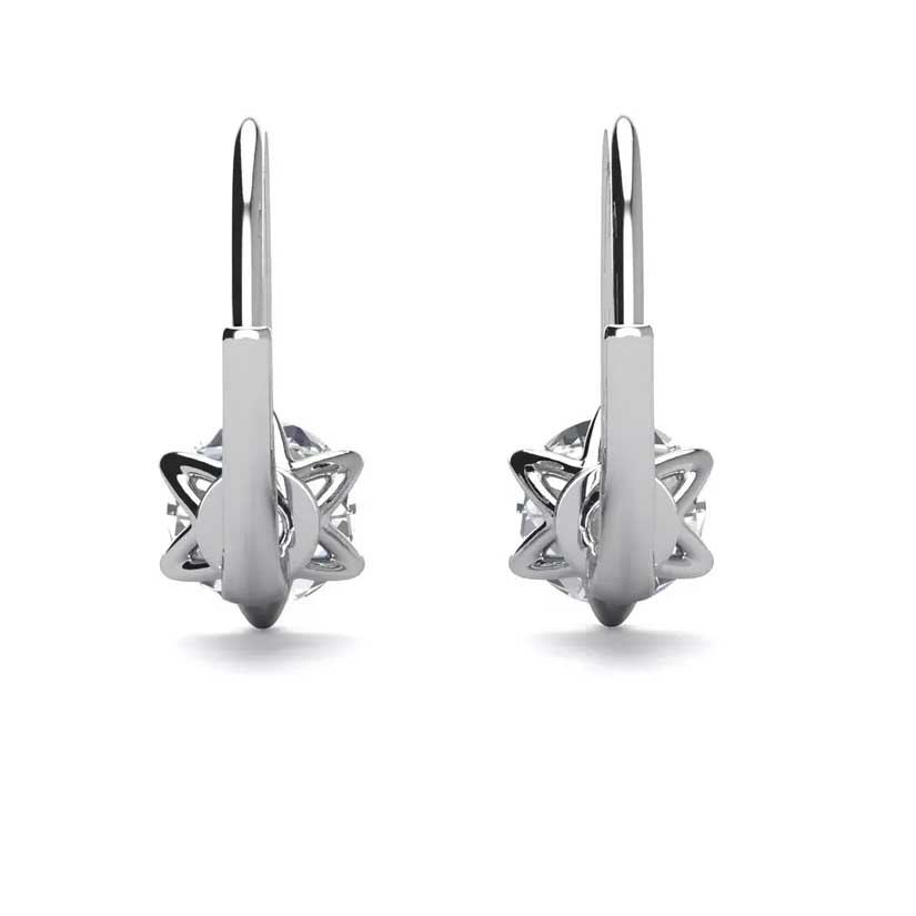 moissanite leverback earrings silver bridal evening