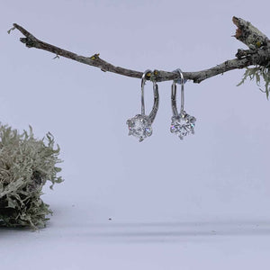 moissanite leverback earrings silver bridal evening