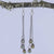 silver crystal tassel earrings