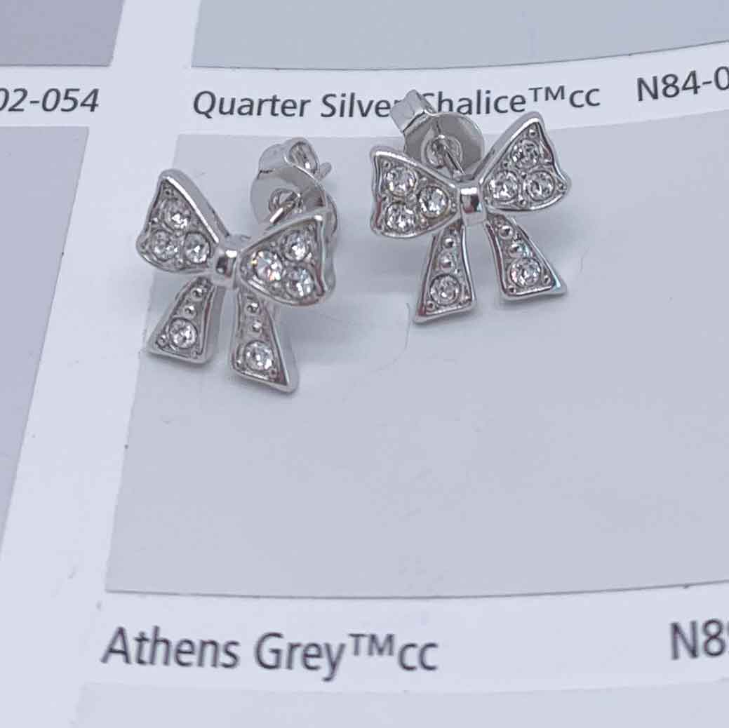 bow crystal stud earrings jewellery nz