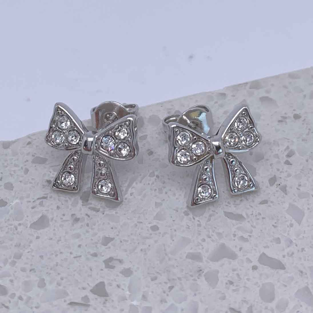 Bow Earrings, Pearl Bow, Silver Bow Earrings, Ribbon Earrings, Bow Jewelry,  Pearl Earrings, Wedding Earrings, Bridal Earrings E1265 - Etsy