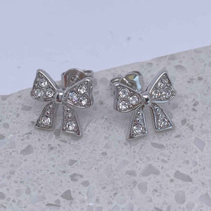bow crystal stud earrings jewellery nz