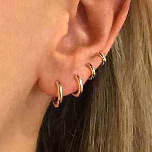 Gold Hoop Earrings over 925 Sterling Silver "Sacha"