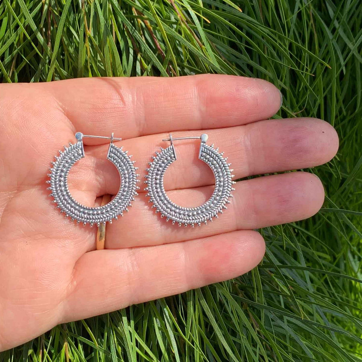 frenelle jewellery silver earrings hoop