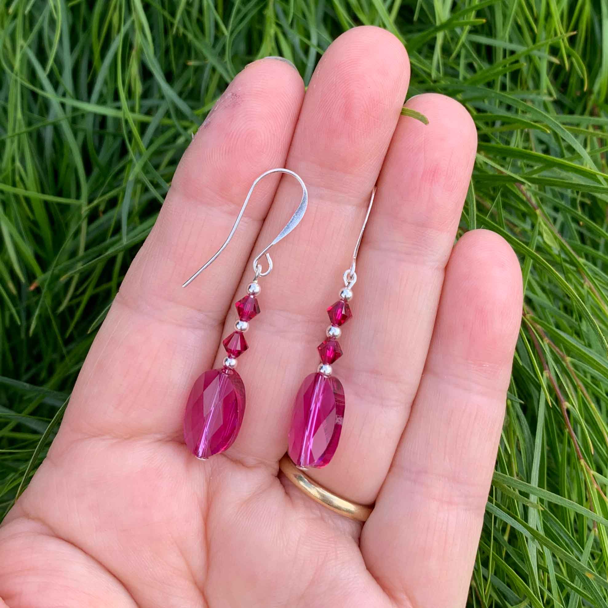 Crystal Cluster Drop Earrings In Pink – colette by colette hayman